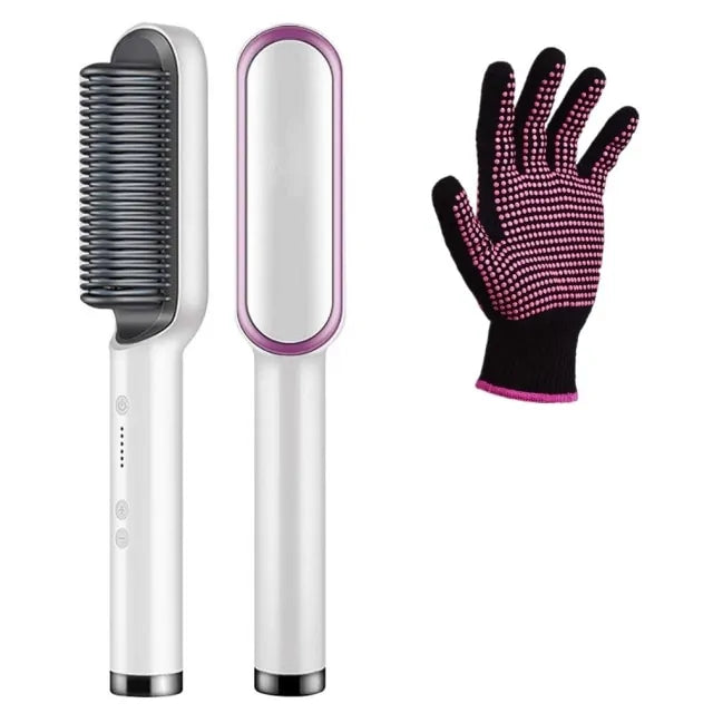 Jettomatic Ceramic Hair Straightener and Curler Brush