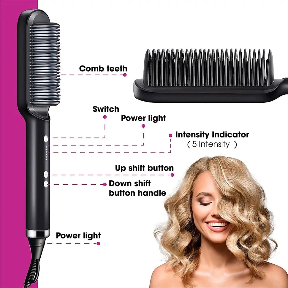 Jettomatic Ceramic Hair Straightener and Curler Brush