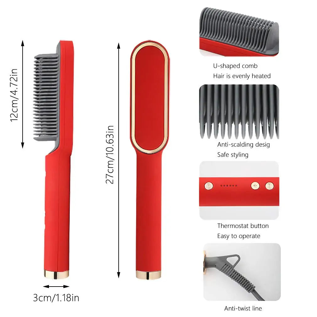 Jettomatic Ceramic Hair Straightener and Curler Brush