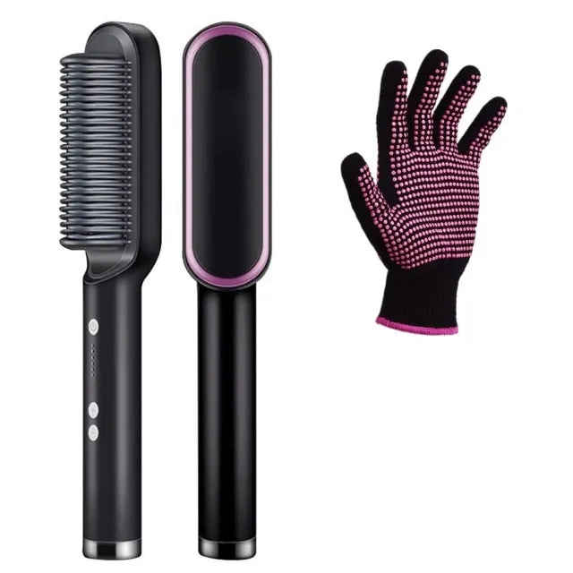 Jettomatic Ceramic Hair Straightener and Curler Brush