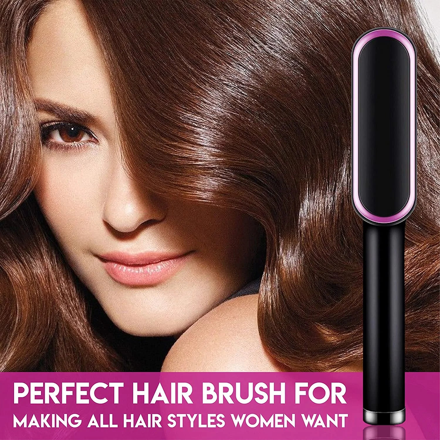 Jettomatic Ceramic Hair Straightener and Curler Brush